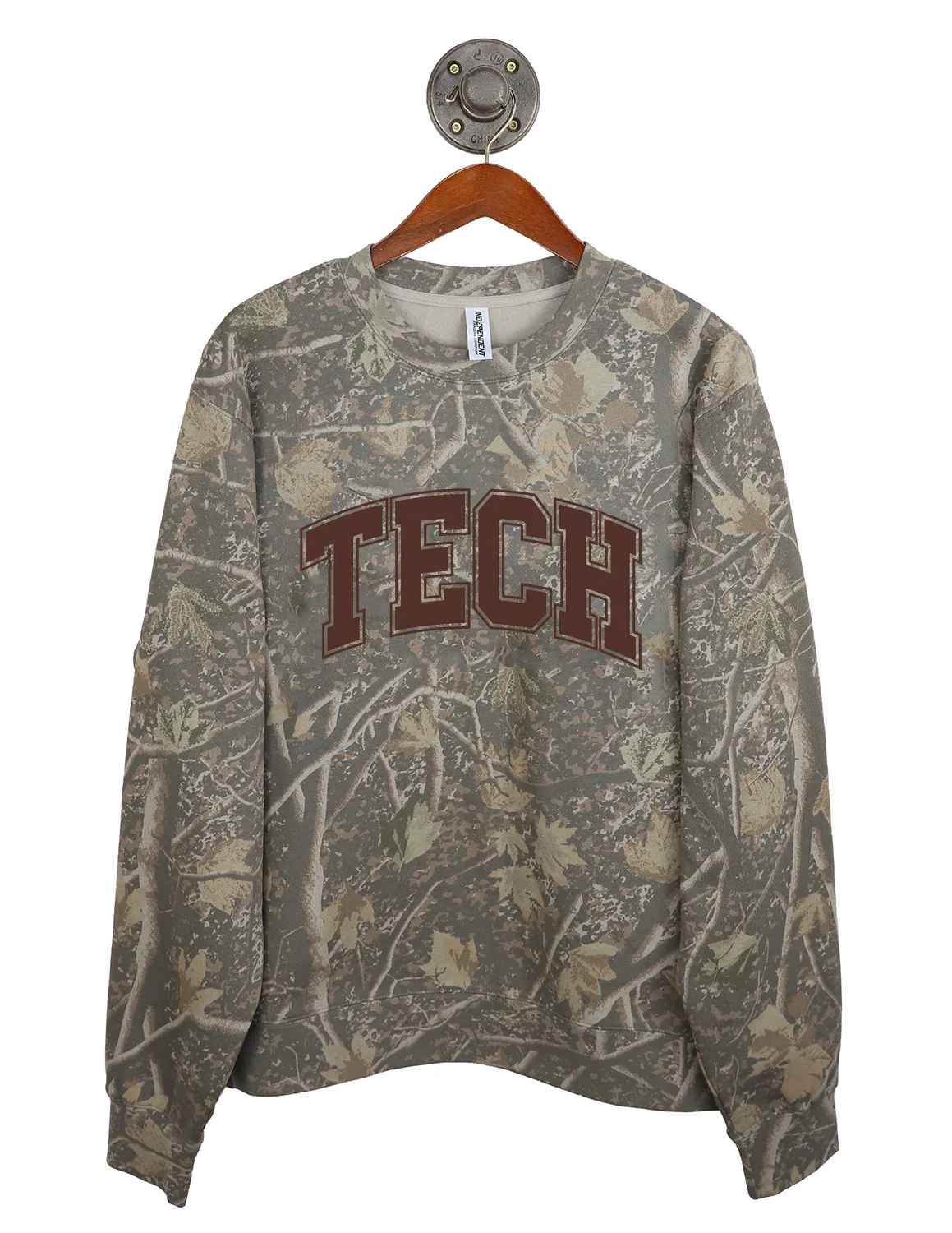 TTU Brown Totality Puff Camo Crewneck