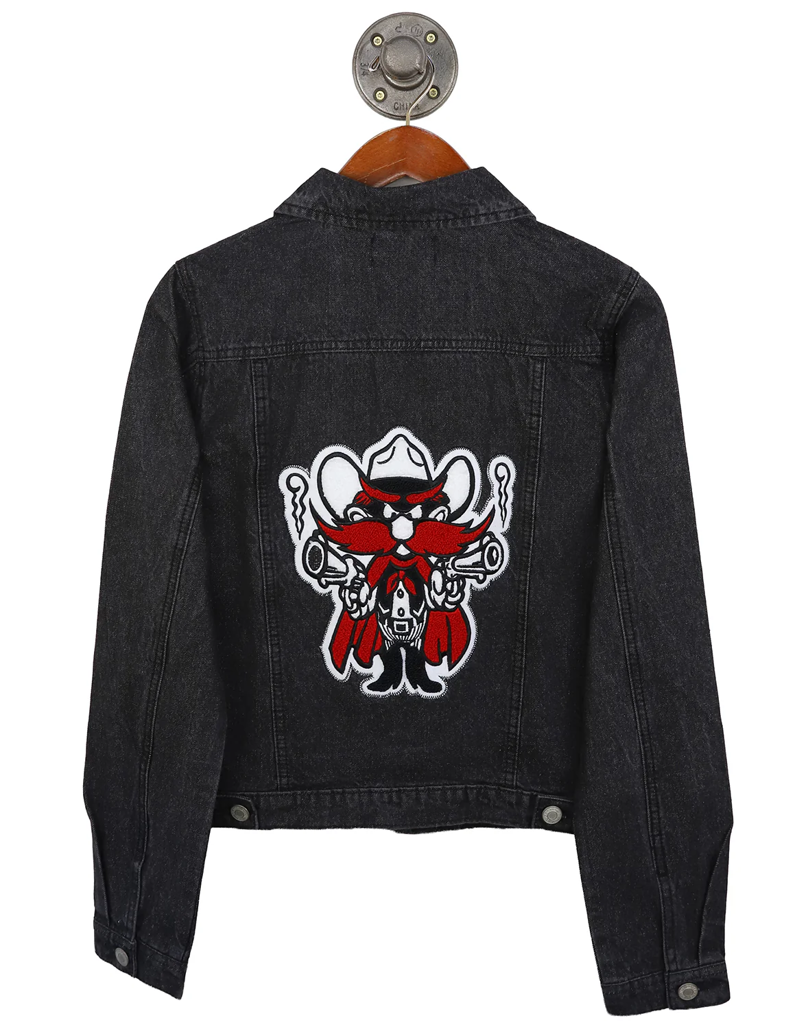 TTU Chenille Raider Red Logo Denim Jacket