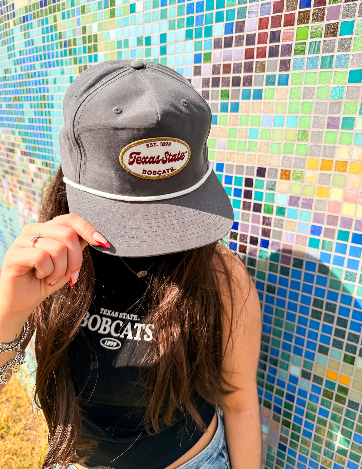 TXST P Vintage Oval Patch Hat - Image 2