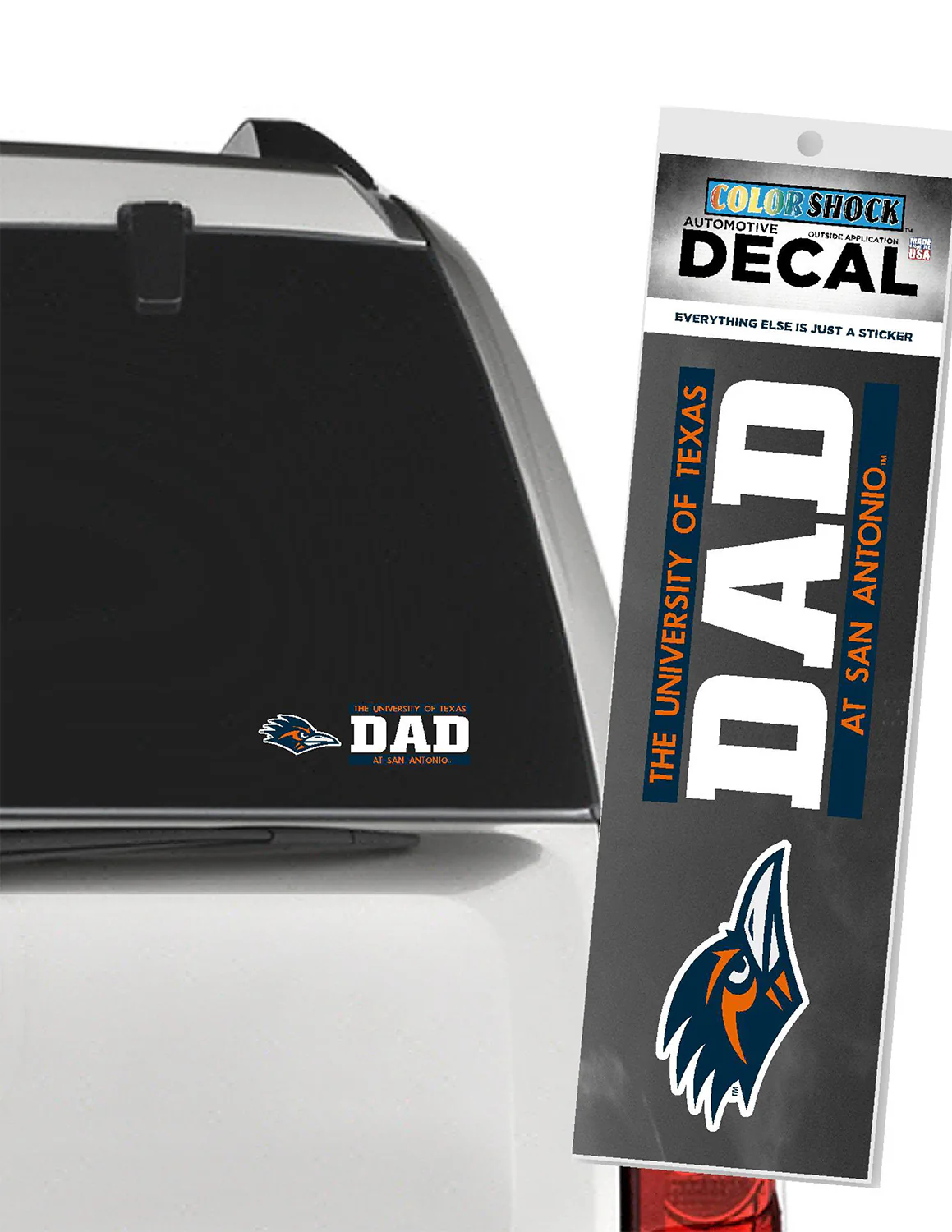 UTSA Logo Next To Dad Car Decal